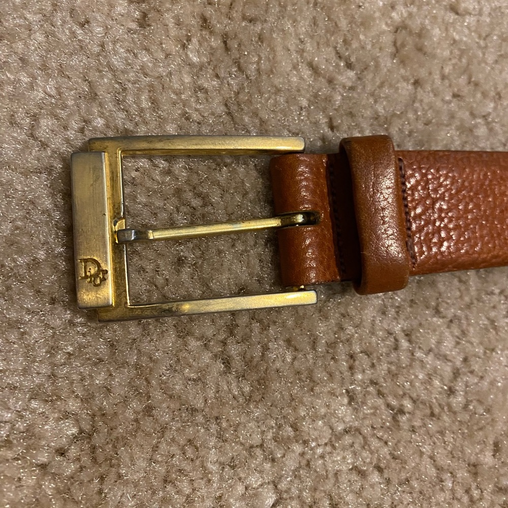 Vintage Christian Dior Belt with Gold Buckle